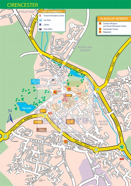 Map Of Cirencester And Surrounding Area Map Of Cirencester